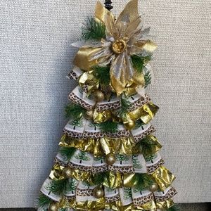 Up cycled  Ribbon  Christmas Tree